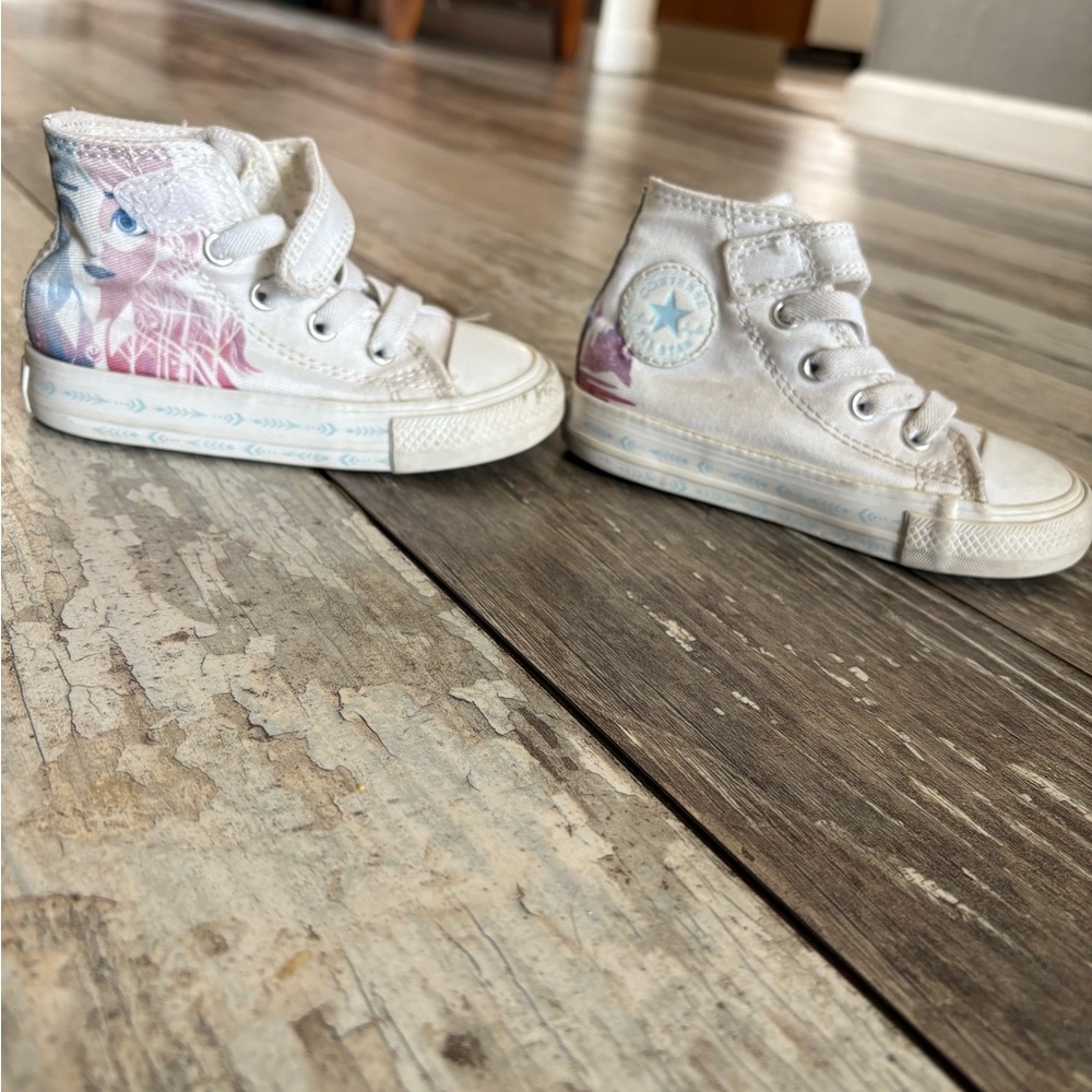 Frozen Elsa White High-Top Converse Chuck Taylor